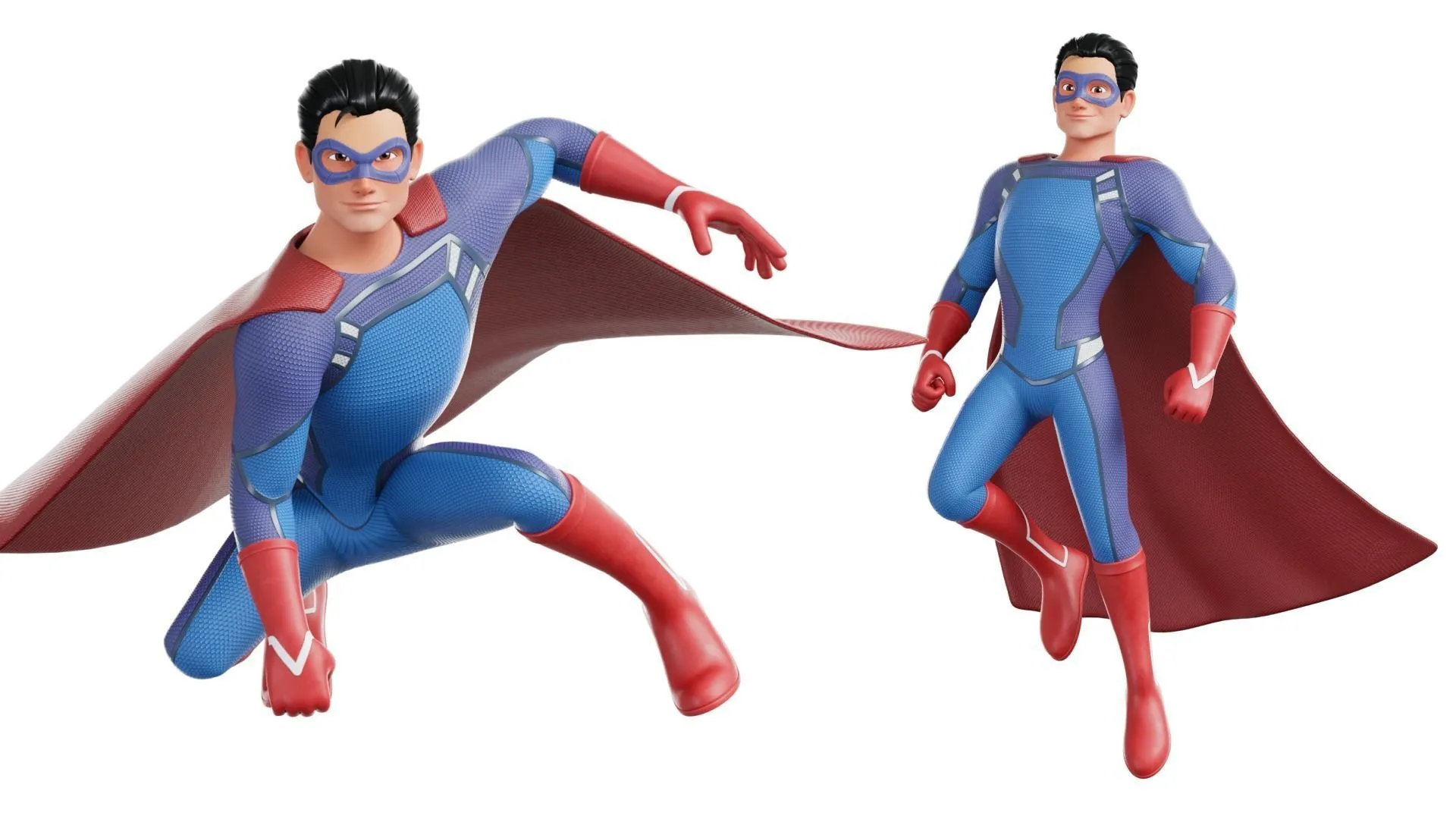 Cartoon Superhero Man render 8